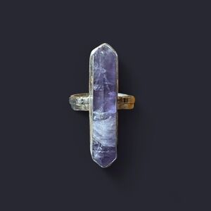Amethyst Crystal + Sterling Ring (size 10)